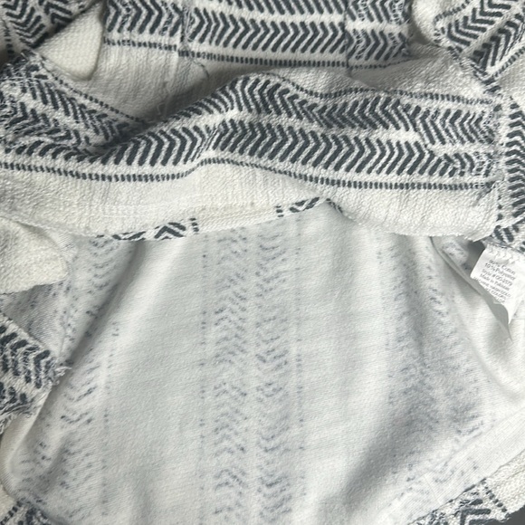 OCEAN DRIVE Hoodie Sweater Small White Black Stripe Drawstring Poncho Baja - Picture 13 of 13